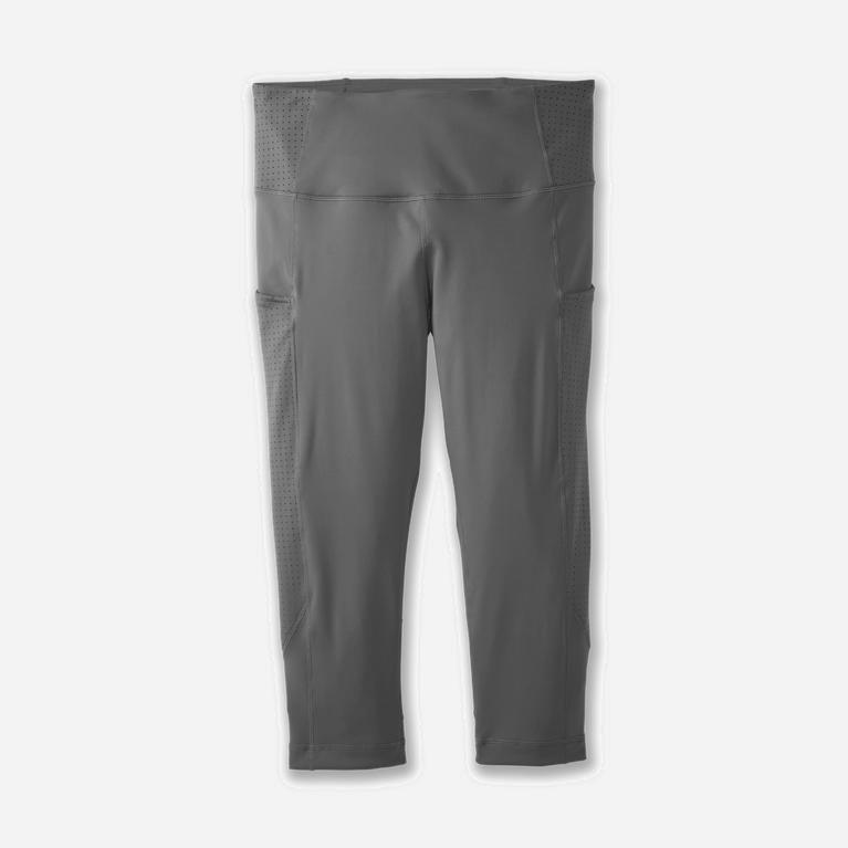 Brooks Method 1/2 Crop Running Leggings Dame Pris - Grå - Norge (ABF621895)